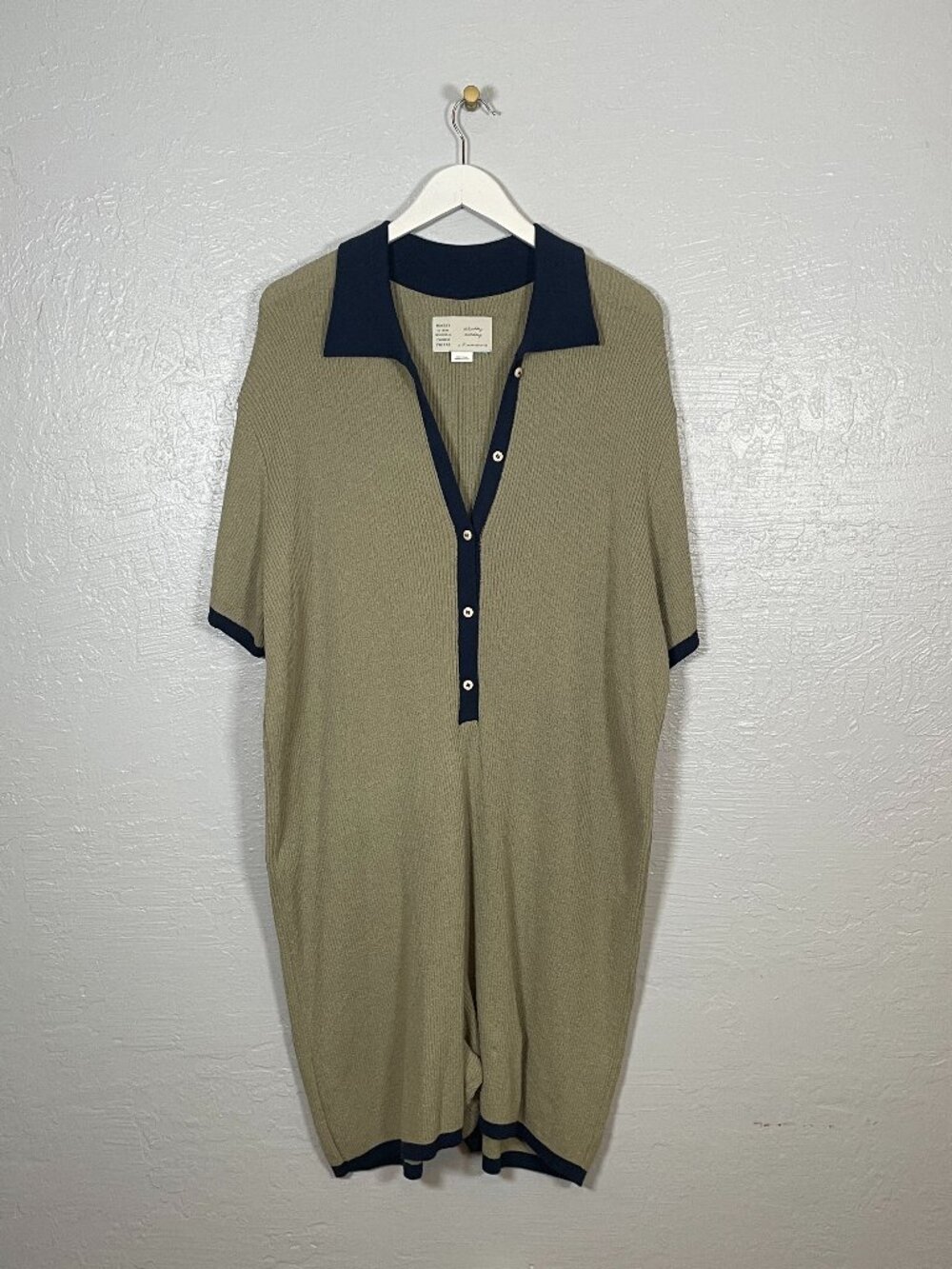 Anthropologie Olive Green and Navy Polo Jumpsuit